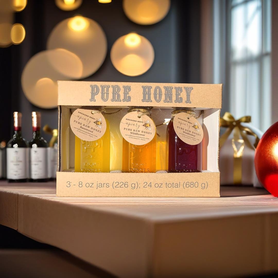 8 oz muth jar gift set - 3ea 8oz seasonal honey pack of spring, summer and fall honey
