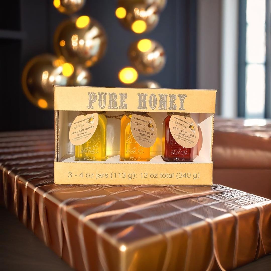 4 oz muth jar gift set - 3ea 4oz seasonal honey pack of spring, summer and fall honey