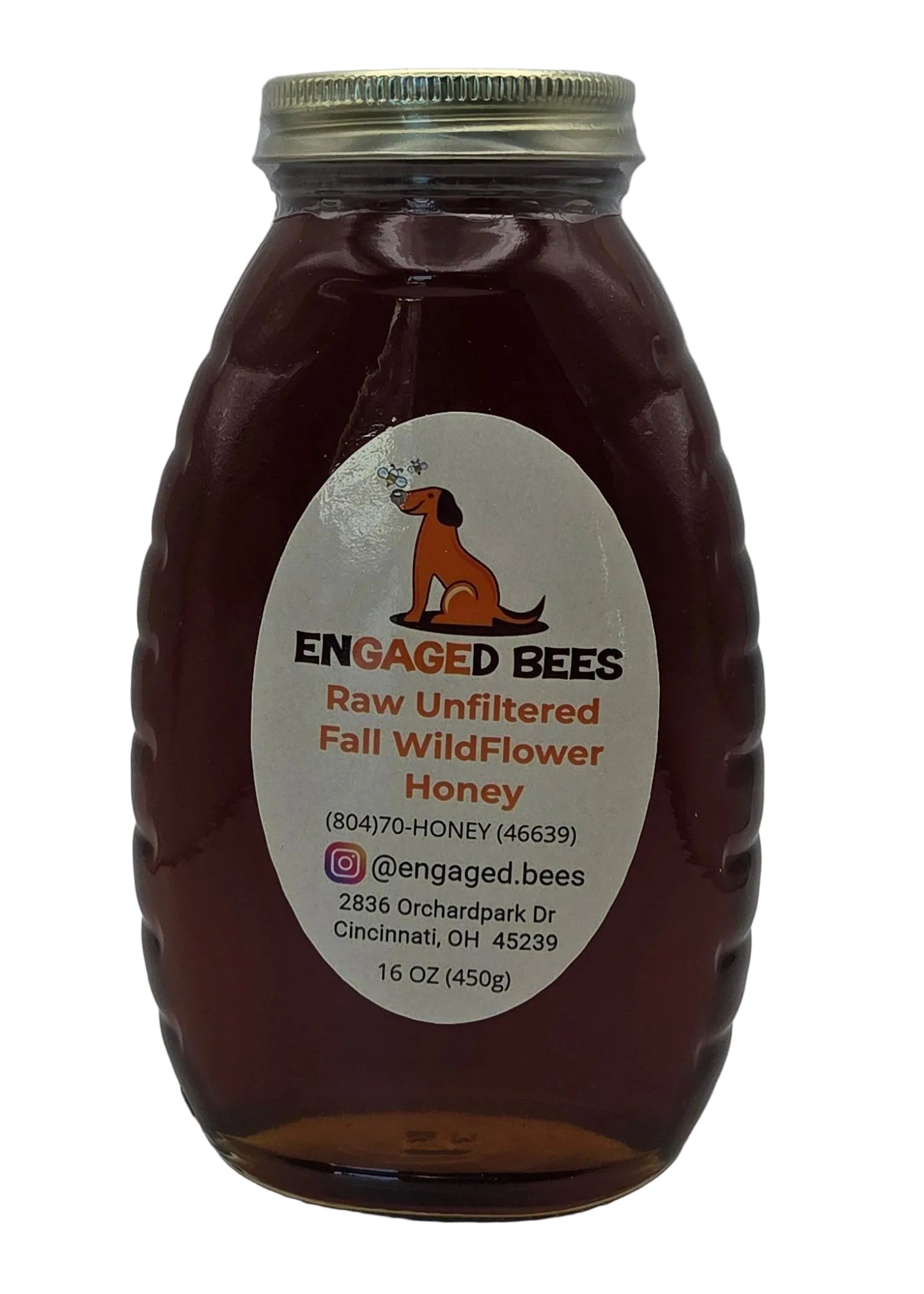 16 oz glass bottle - fall honey
