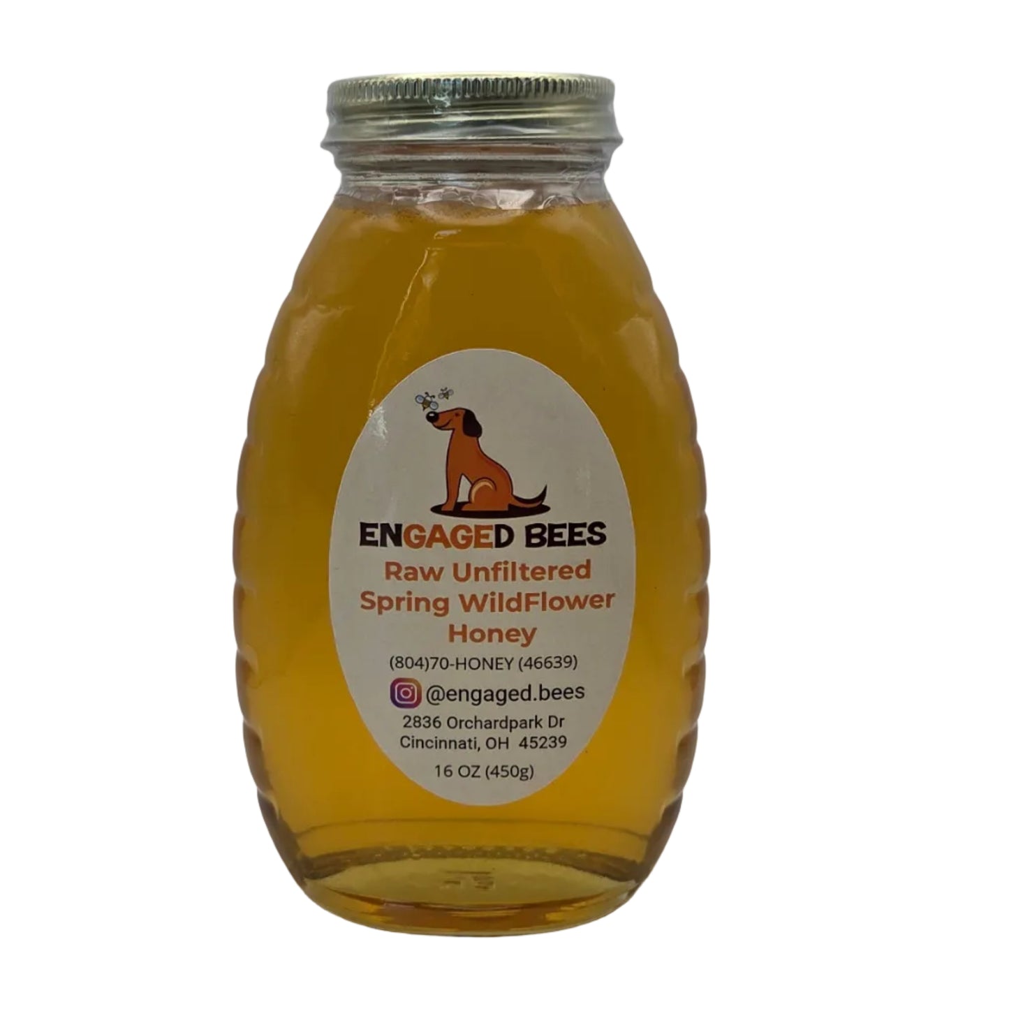 16 oz glass bottle - spring honey