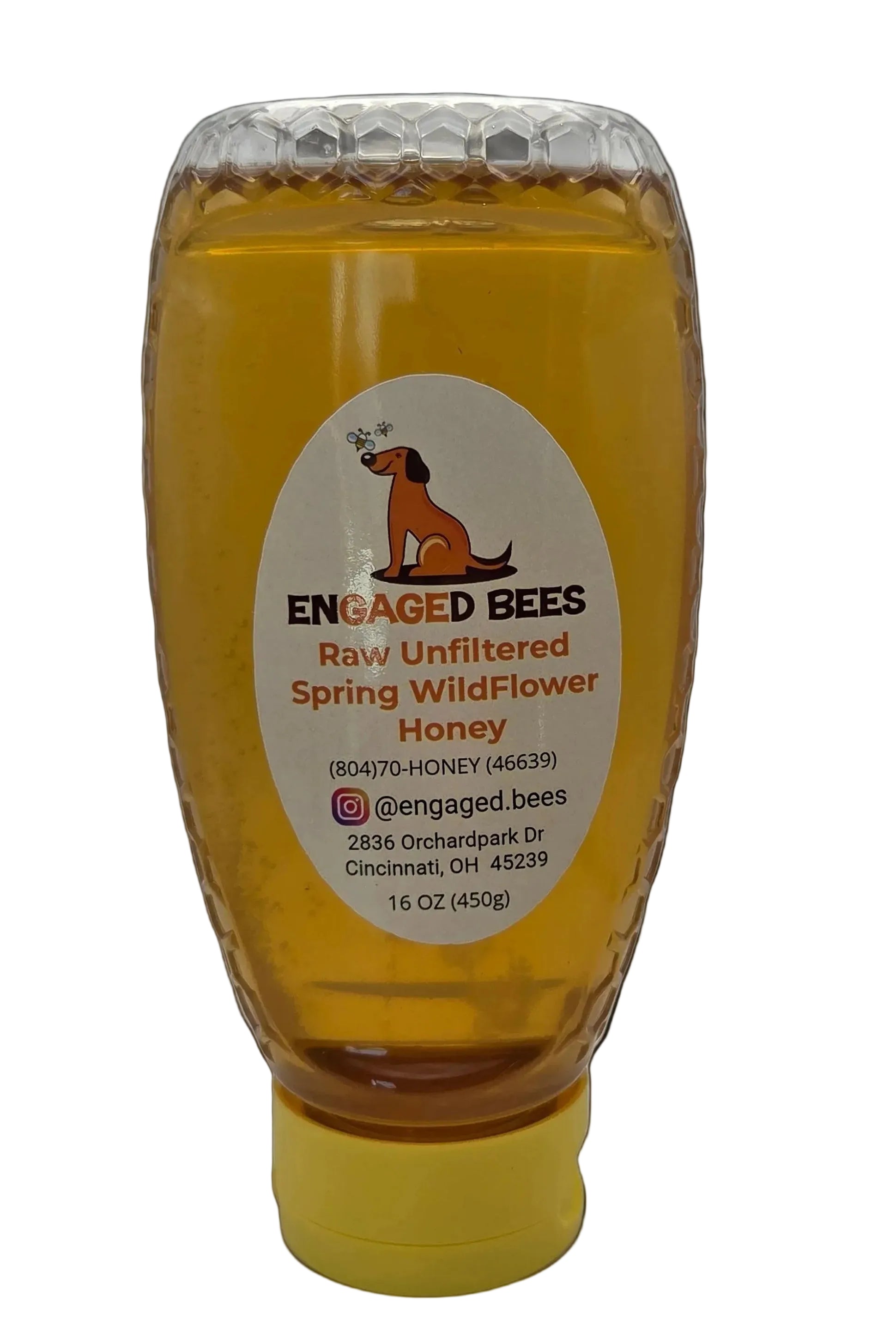 16 oz plastic bottle - spring honey